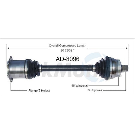 Surtrack Axle Cv Axle Shaft, Ad-8096 AD-8096